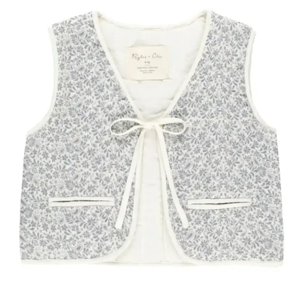 Rylee + cru quilted vest in ditsy